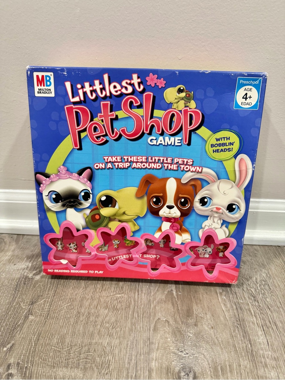 2005 Milton Bradley Littlest Pet Shop Game W/  4 Bobblin' Head Figures COMPLETE